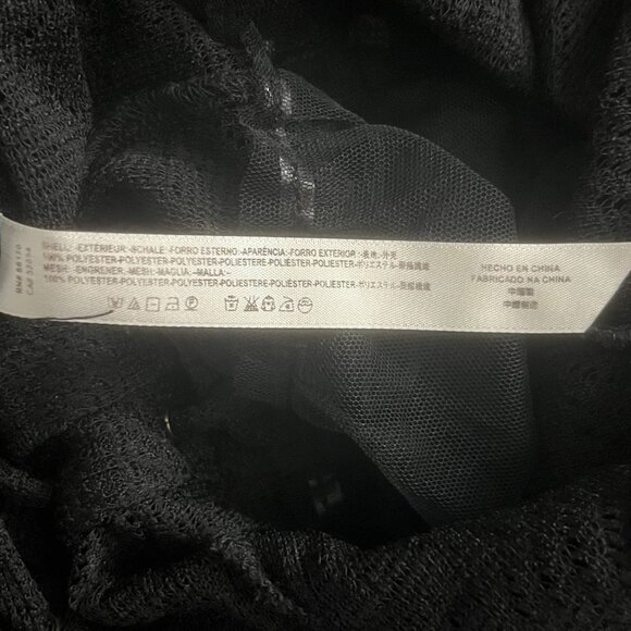 FREE PEOPLE INTIMATELY BLACK DRESS WOMENS XS SHEER MESH MIDI SLIP KNIT TULLE - Picture 5 of 6